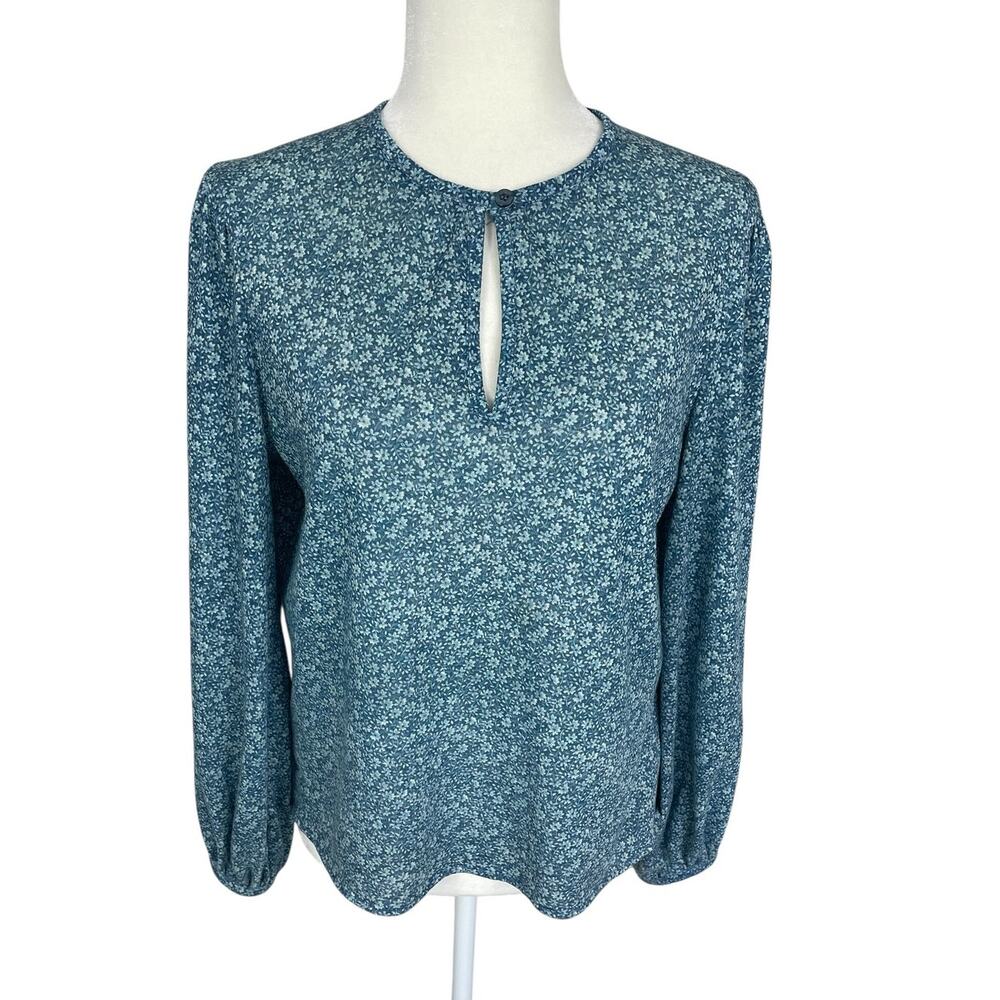 Vtg Butte Knit Ditsy Floral Long Sleeve Top Sz M Prairie Coquette Feminine Boho